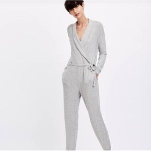Oysho Super Soft Grey Jumpsuit with Pockets